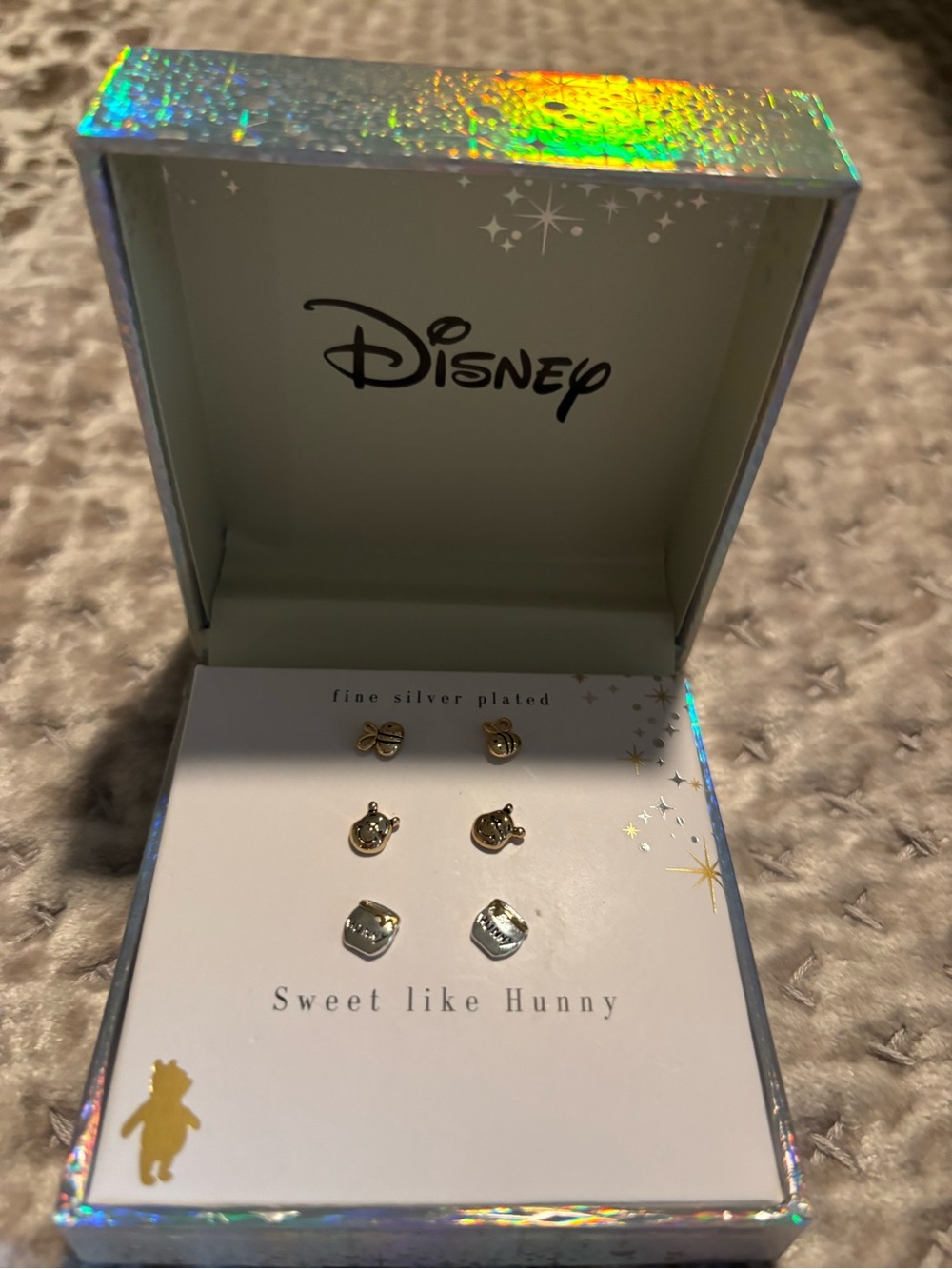 Disney Winnie the Pooh Sweet Like Hunny 3 Pair Stud Earrings NIB